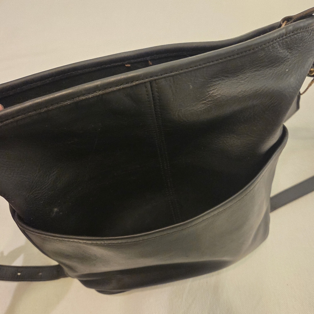 COACH Vintage 90's SoHo Bleeker Black Glove Tanned Leather Bucket/Shoulder Bag - Picture 9 of 14
